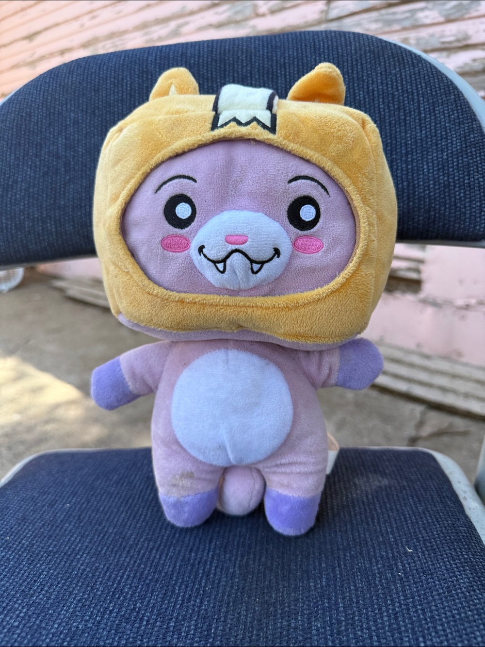 Plush Kids Toy - Purple Character with Yellow Hood